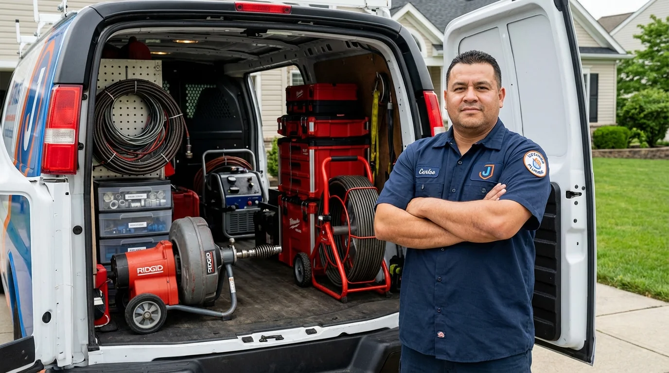 Professional drain cleaning equipment and Johns Plumbing LLC plumber in Coleraine